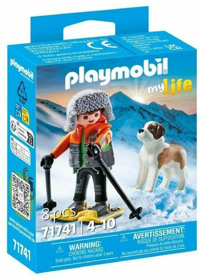 Set loje Playmobil Boys Simulation Games with Rackets and St Bernard, figura djalë dhe qen, shumëngjyrësh