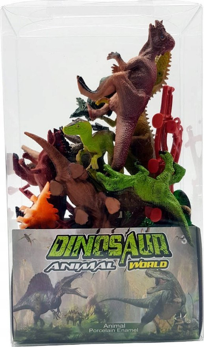 Set lodrash dinosauri Dinosaur Animal World, figura plastike, me gërneta, shumëngjyrësh