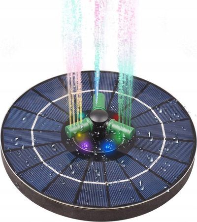 Fontanë diellore kopshti Floating Solar Garden Fountain Colorful, 16cm, LED RGB, shumëngjyrëshe
