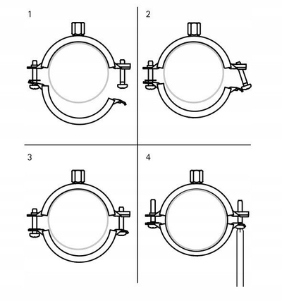 Стега за цевки Walraven KSB2, 192-200mm, поцинкуван челик, со EPDM влошка