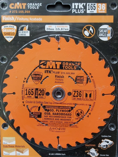 Teh rrotull CMT 272.165.36H Finish, 165mm, 36 dhëmbë, portokalli