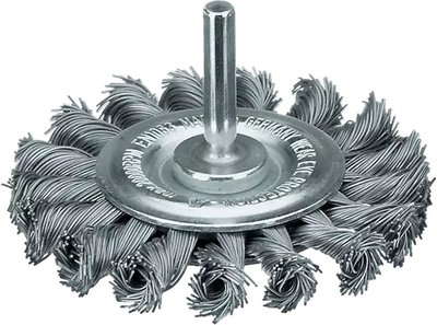 Furçë rrethore metalike Milwaukee Twisted Wire, 75mm, bosht 6mm, argjendtë