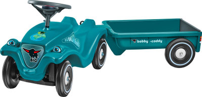 Makinë lëvizëse për kalamaj BIG Bobby Car Eco 2.0 me rimorkio, plastikë e ricikluar, turkeze