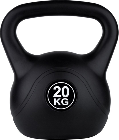 Kettlebell Funfit 4410, 20 kg, леано железо, битумен, црн