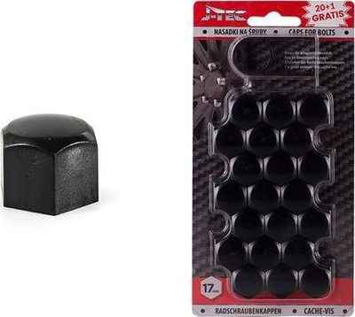 Kapak bulonash rrote J-TEC J21301, set 21 copë, për çelës 17, i zi