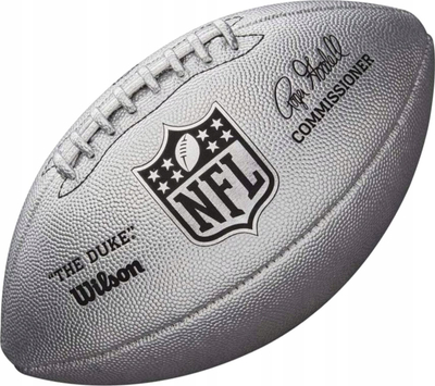Top amerikan futbolli Wilson NFL Duke Metallic Edition WTF1827XB, lëkurë sintetike, madhësi normale, gri