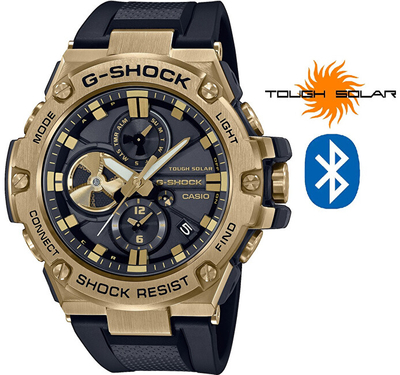 Orë dore për meshkuj Casio G-Shock GST-B100GB, e zezë