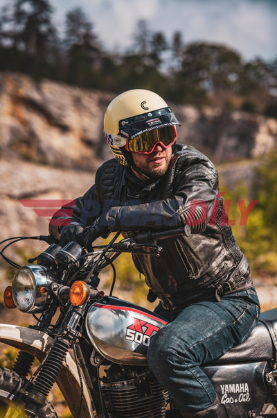 Helmetë moto CASSIDA Eso Forty Nine, e hapur neo retro, krem e zezë, 2026