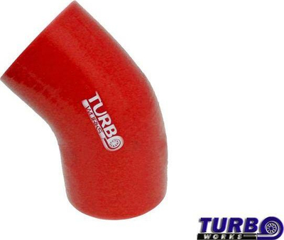 Reduktim silikoni TurboWorks 45°, 76 89mm, i kuq