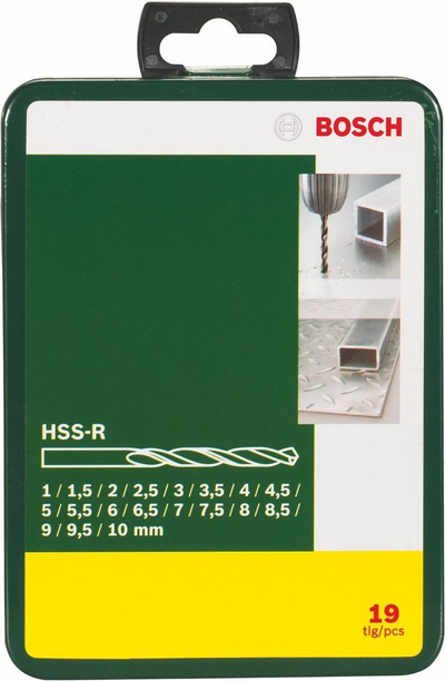 Set turielash HSS cylindrical 1.5 2 7 4.5 4 5.5 5 1 3 2.5 3.5 6 10 6.5 7.5 8 8.5 9 9.5mm set (2.607.019.435)