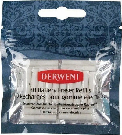 Goma zëvendsuese Derwent Replacement Erasers, set me 30 copë, për gomë elektrike, të bardha