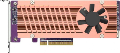Kartë zgjeruese QNAP QM2-2P-384A, 2x M.2 NVMe, PCIe 3.0, ngjyrë bronzi