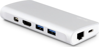 Docking station USB C LMP USBC TRAV SL, me HDMI, VGA, Ethernet, i argjendtë