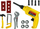 Set veglash lodër LeanToys Handyman, kaçavida edhe çekiç, e verdhë