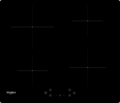 Индукциска плоча за готвење, Whirlpool WS Q4860 NE, 59 cm, 7200 W, 4 зони, црна