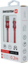Kabllo për të dhëna Swissten USB A në micro USB, 0.2 m, 3A, tekstil, e kuqe