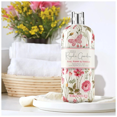 Xhel dushi për femra Baylis & Harding Rose, Poppy & Vanilla, 500 ml