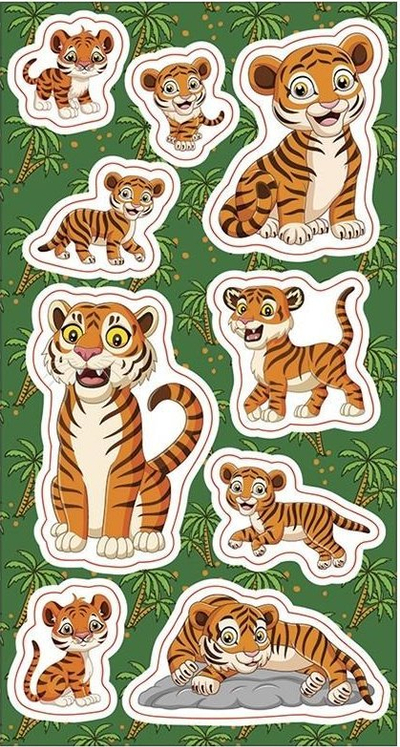 Ngjitëse dekorative Ranok Creative Tigers, set me 9 copë, shumëngjyrëshe