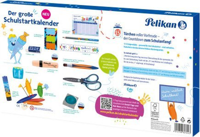 Kalendar shkollor Pelikan School Start, 15 dyer, për kalamaj, shumëngjyrësh