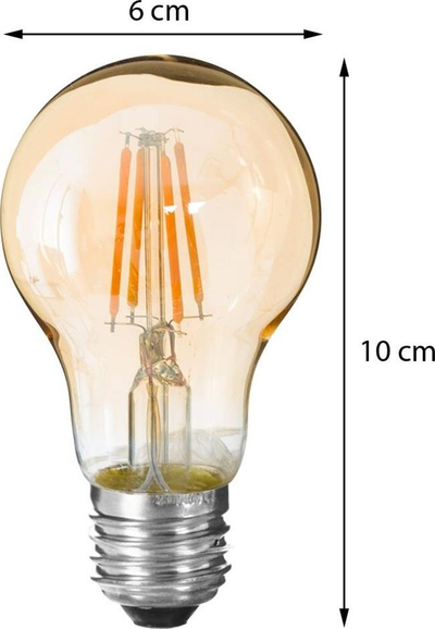 Llampë LED Atmosphera Amber Straight, 2W, E27, ngjyrë amber