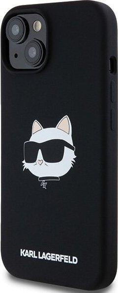 Kllëf telefoni Karl Lagerfeld KLHMP15SSCHPPLK për iPhone 15 14 13, 6.1", MagSafe, i zi