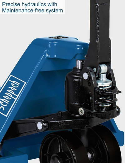 Transpaletë manuale Scheppach HW2500, kapacitet 2500 kg, ngjyrë e verdhë