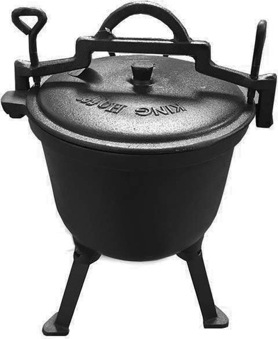 Tenxhere gize Hunter Cast Iron Pot, 4L, me këmbë, e zezë