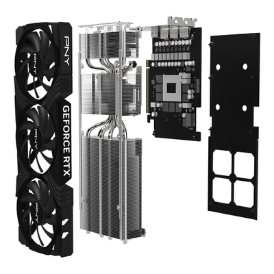 Графичка картичка PNY NVIDIA GeForce RTX 4070 Ti Super Verto, 16GB GDDR6X, преклопена, троструко со вентилатори