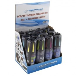 Set pastrimi ekrani Esperanza ES122M, xhel 150 ml, leckë mikrofibër, transparent