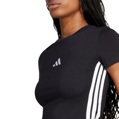 Блуза за бебе adidas Essentials 3 Stripes Slim Fit, памук еластан, бела