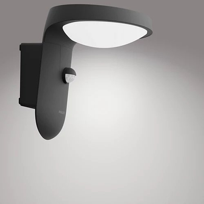 Aplike diellore murale Philips Tyla, LED 4000K, me sensor lëvizjeje, ngjyrë antracit