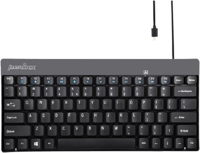 Tastierë Perixx PERIBOARD-422 DE, USB, layout QWERTY gjermanisht dhe anglisht, e zezë