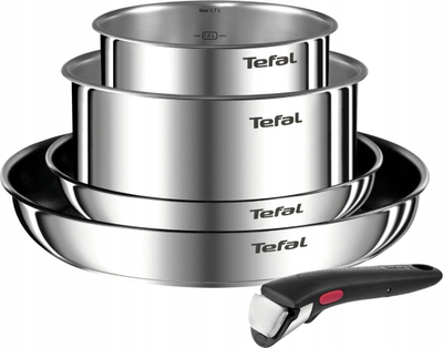 Set tenxheresh dhe tiganësh Tefal Ingenio Emotion L897S574, 5 pjesë, çelik inox, me veshje jo ngjitëse