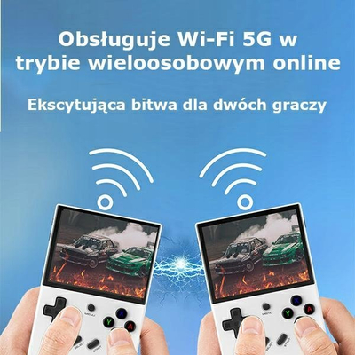 Konsolë portabël ANBERNIC RG35XX Plus, ekran 3.5", 64GB, e bardhë