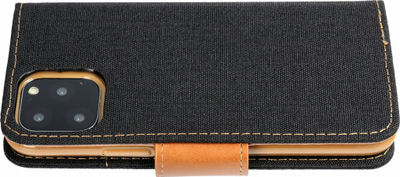 Футрола книга Canvas Book за Xiaomi Redmi 12C, со магнет, со џебови за картички, црна