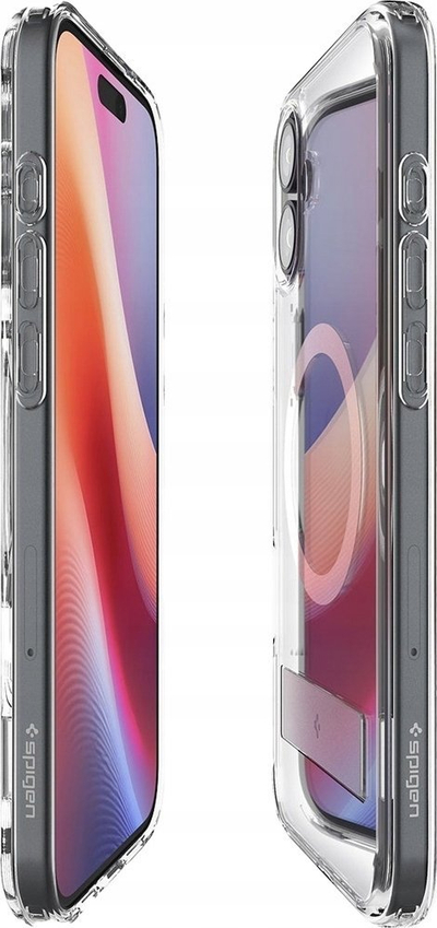 Mbrojtëse telefoni Spigen Slim Armor Essential S MagFit për iPhone 16, MagSafe, me këmbëz, transparente