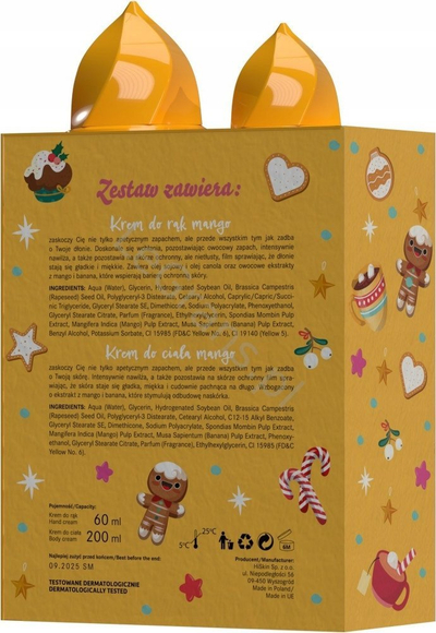 Set kujdesi trupi HiSkin Mango Cream, krem trupi 200 ml, krem duarsh 60 ml