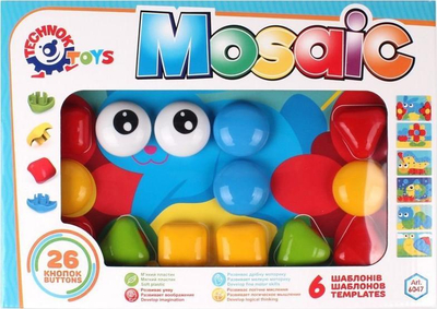 Lodër mozaik Mozaic Hat, 26 copa, 6 shabllone, shumëngjyrëshe