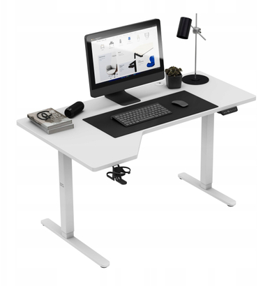 Tavolinë elektrike Mark Adler Leader 9.1, lartësi e rregullueshme, USB A dhe USB C, e bardhë