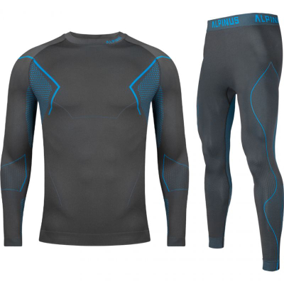 Set bazë termik Alpinus Active GT43880, për meshkuj, material tharje e shpejtë, gri