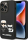 Kapak telefoni Karl Lagerfeld Karl and Choupette, MagSafe, silikon liquid, për iPhone 14 Pro, i zi