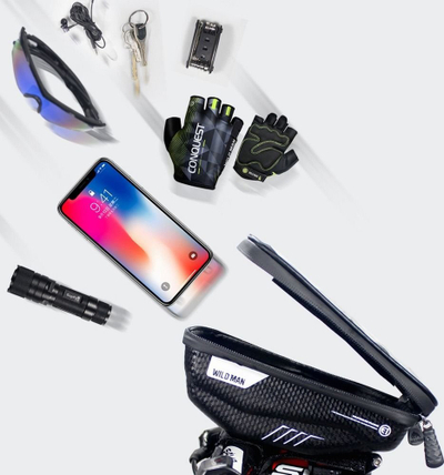 Mbajtës telefoni për biçikletë Waterproof, deri 6.9", i papërshkueshëm nga uji, i zi
