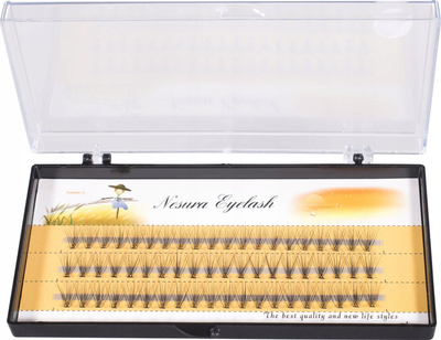 Qerpikë fallco Nesura Eyelash Clusters, 12mm, 60 copa, të zinj
