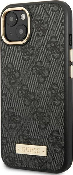 Klliko Guess 4G Logo Plate MagSafe për iPhone 14 Plus 6.7", e zezë