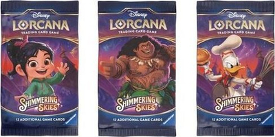 Pako booster me letra Ravensburger Disney Lorcana Shimmering Skies Chapter 5, 12 letra, për lojë me letra për koleksion