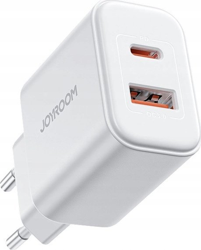 Karikues Joyroom JR-TCF05, 20W PD QC, me 2 porta USB A dhe C, i bardhë