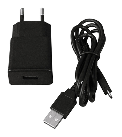 Karikues IN AC 100-240V - OUT DC 5V/1A, micro-USB
