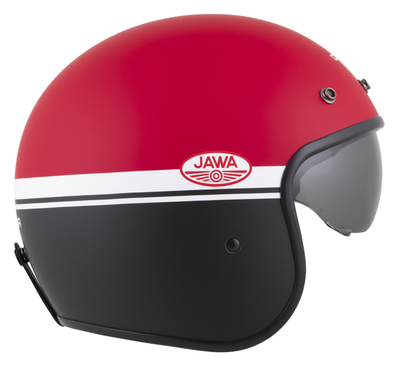 Helmetë CASSIDA Oxygen 2.0 Jawa OHC, e hapur, vizier dielli, e kuqe matte e zezë e bardhë