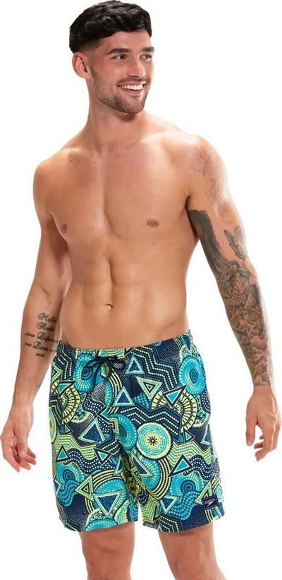 Shorc noti Speedo Digital Printed Leisure, 18", për burra, blu e gjelbër me print