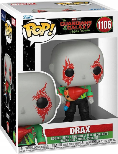 Figurë koleksionuese Funko Pop Marvel Guardians of the Galaxy Holiday Drax, 9.5cm, shumëngjyrëshe